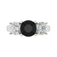 thumbnail image 2 of 3.25ct round cut black natural onyx 14k white gold 3 stone Bridal Wedding Engagement Promise Anniversary Ring for Women size 8.25, 2 of 7