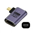 thumbnail image 4 of JSER Right Angled Micro HDMI Male to HDMI 2.1 Female UHD Extension Gold Converter Adapter Support 8K 60hz HDTV, 4 of 7