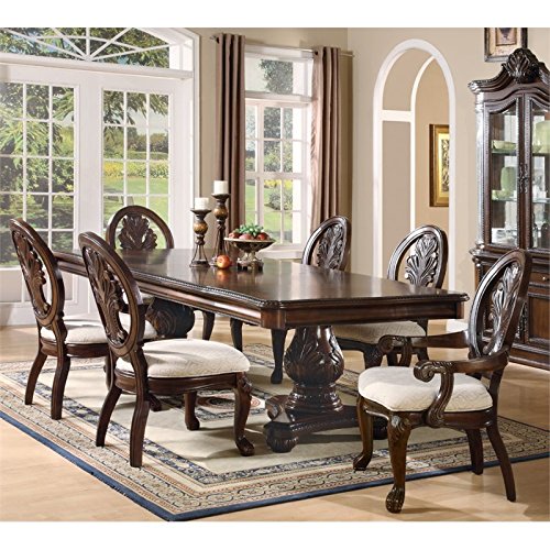 Coaster Tabitha Traditional Dark Cherry Rectangular FivePiece Dining