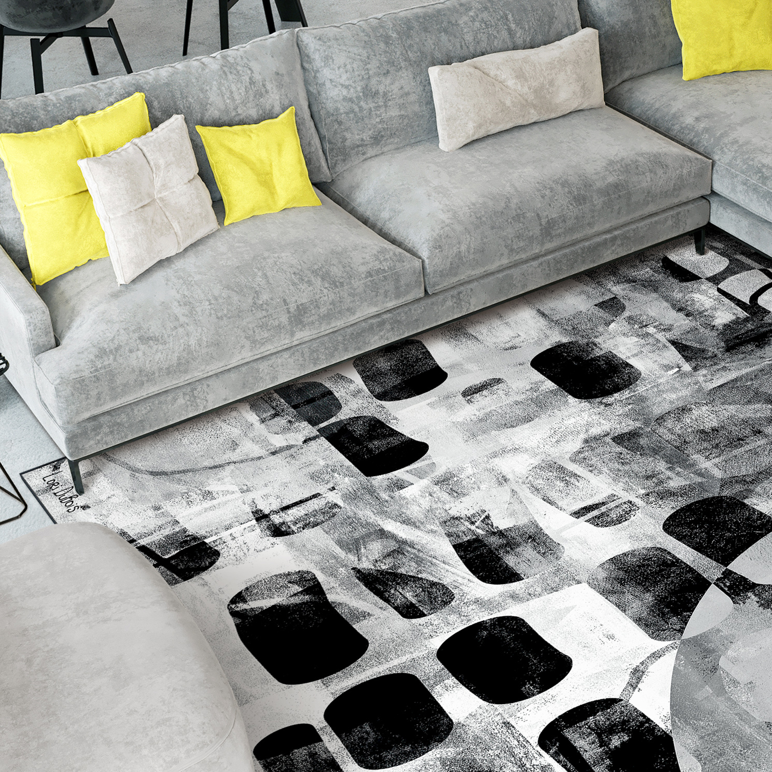 New Territory II Washable Geometric Art Area Rug size 8'x10', Power-loomed, Heavenly Softness with Non-Slipping Backing
