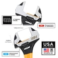 thumbnail image 2 of STEELHEAD Wide-Mouth Adjustable HAMMERHEAD Wrenches, 6”, 8”, 10”, 12” Sizes, Forged Heat-Treated Steel, Corrosion-Resistant Black Phosphate Finish, Inch & Millimeter Jaw Measurement, USA-Based Support, 2 of 16