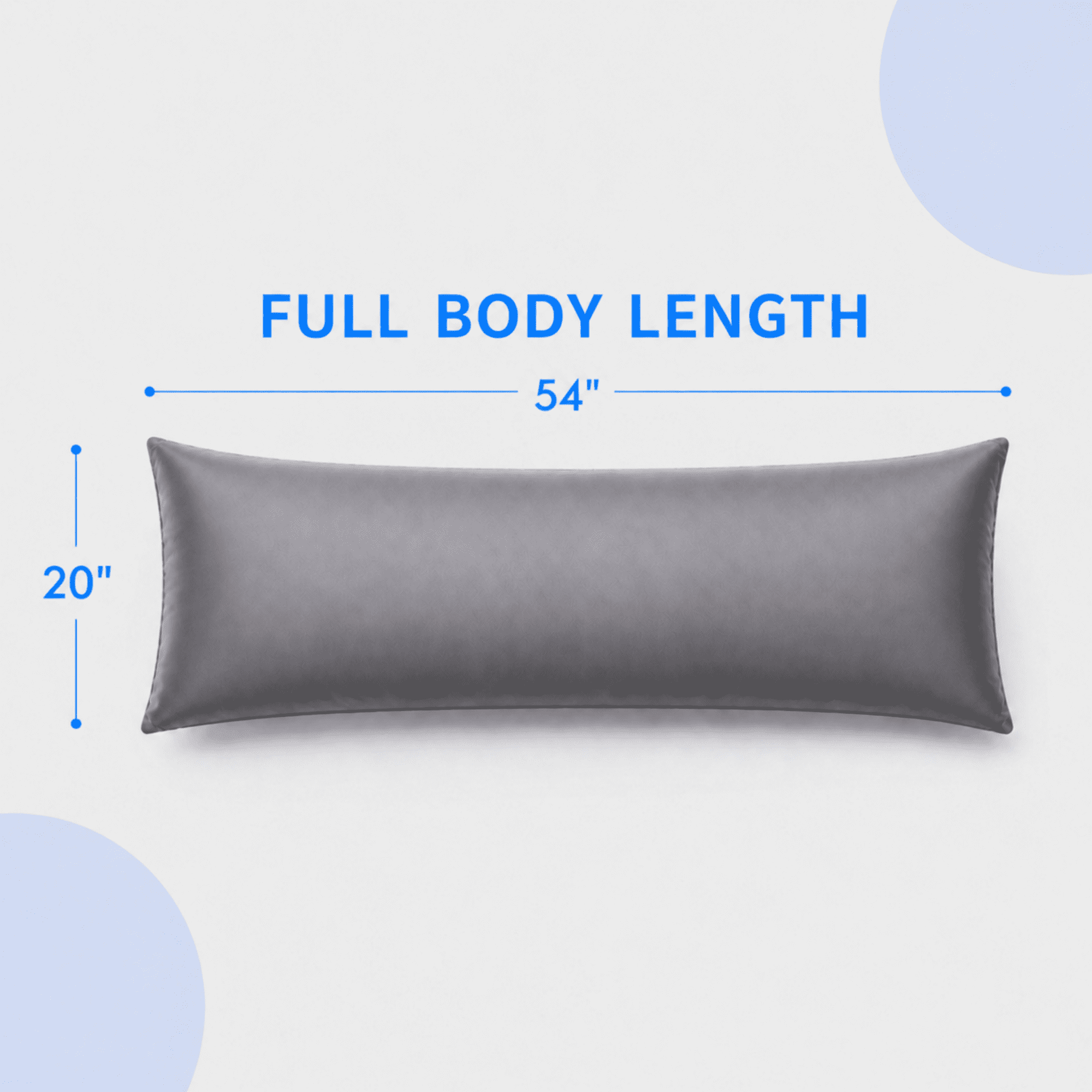 Yalamila Cooling Body Pillow for Adults, Firm Full Body Support Pillow for Side Sleepers, Soft Long Bed Pillow with Removable Cooling Cover, 20x54 Gray
