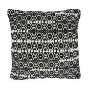 Saro 2902.BW18SP 18 in. Dual-Tone Moroccan Design Square Throw Pillow with Poly Filling, Black & White