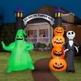 thumbnail image 2 of Gemmy Airblown Inflatable NBC Jack and Oogie w/Pumpkins Archway Disney, 8.5 ft Tall, Multicolored, 2 of 4