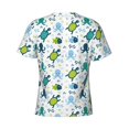 thumbnail image 6 of Vsdgher Cartoon Sea Creatures Print Men's Dry Fit Mesh Athletic Shirts Moisture Wicking Tennis T-Shirt Tops, 6 of 9