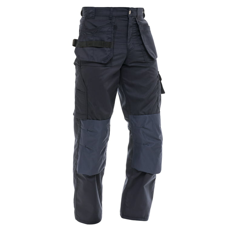 Pants Men Workwear Cordura with cargo Trousers Work pants Skylinewears Utility Knee W30-L32 Reinforcement Navy