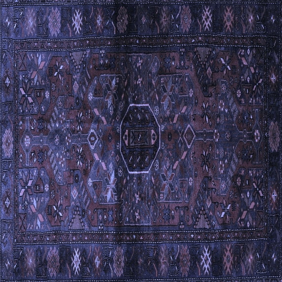Ahgly Company Indoor Square Persian Blue Traditional Area Rugs, 4' Square