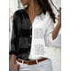 thumbnail image 2 of Camisa informal de manga larga para mujer, Top holgado que combina con todo, estampado de temperamento, 2 of 3