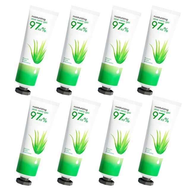 8 geles de aloe vera para rostro y cuerpo hidratantes, tamaño de viaje, gel de aloe vera puro, hidratante facial para todo tipo de piel, no pegajoso, de larga duración, refrescante, hidratante, gel de