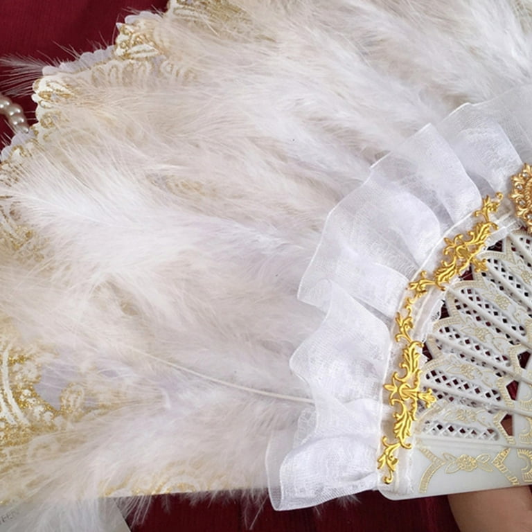 White Feather Costume Fan