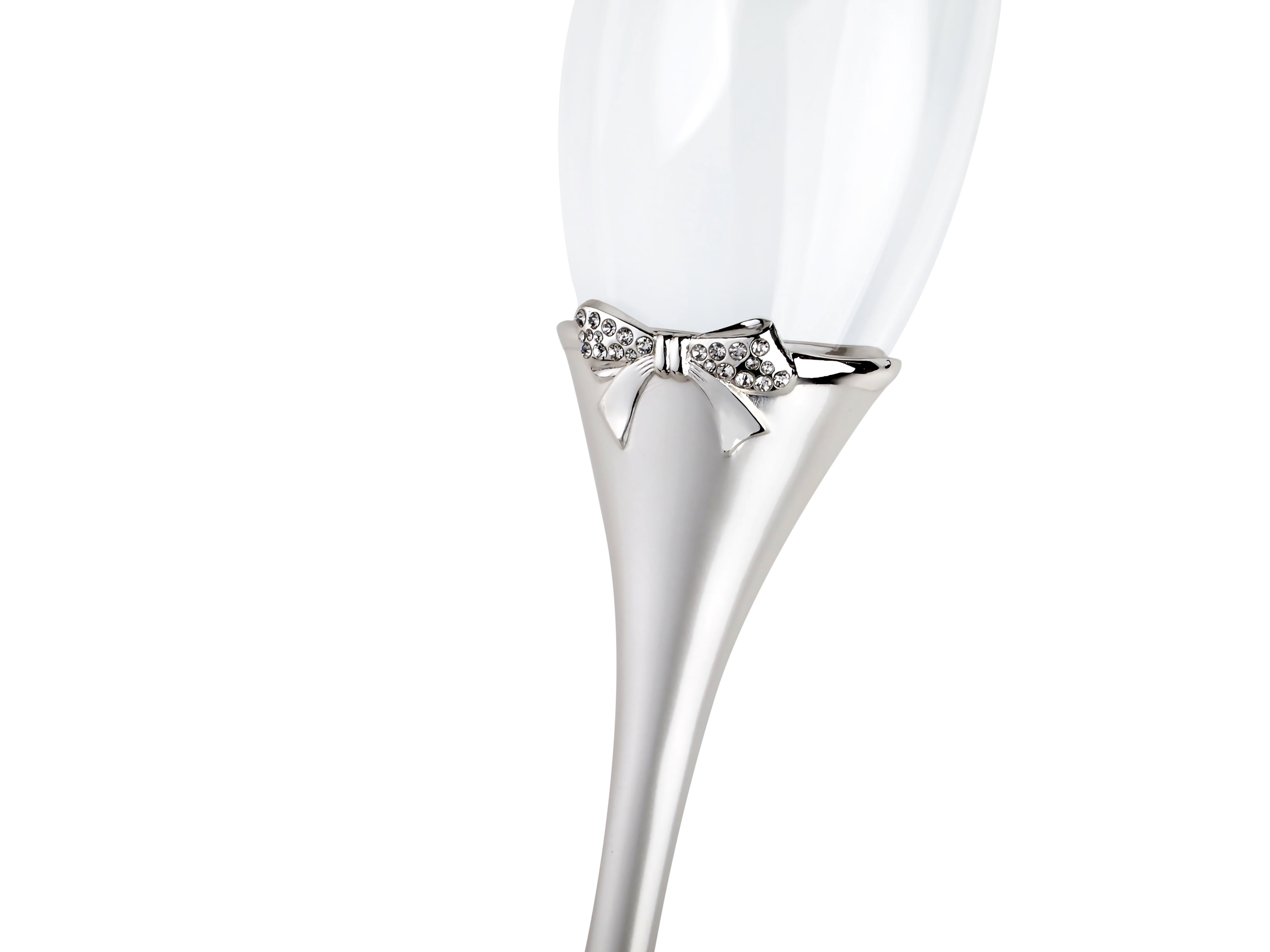 Unik Occasions "Bow-tiful" Collection Toasting Flutes in Silver