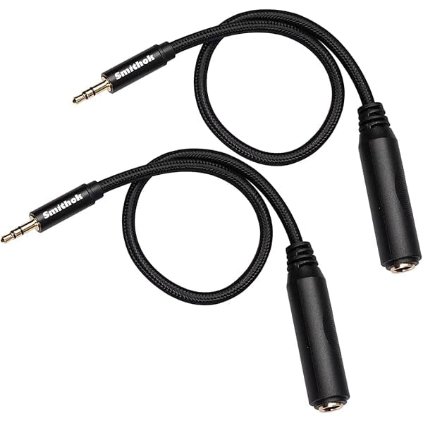 wonima11 2 Pack 3.5mm to 1/4 inch Female Headphone Adapter, Quarter 1/4 inch 6.35mm Stereo Female Jack to 1/8 inch 3.5mm Male Audio Adapter for Headphone, Amplifiers, Guitar, Amp etc.- 12inch/30cm
