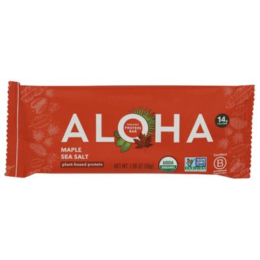 Aloha Organic Maple Sea Salt Plant-Based Protein Bar 1.98 oz - Pack of 3