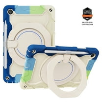 Dteck for Lenovo Tan M10 Plus 3rd Gen 10.6" Case, Drop-Proof Protection Case with Rotating Stand Handle Grip, Heavy Duty Shockproof Case for Tab M10 Plus 3rd Gen 2022,Rainbow Blue