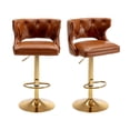 thumbnail image 5 of 2pcs Swivel Bar Stools with Backrest and Footrest, Modern Tufted Dining Chairs Kitchen Side Chair, Velvet Armless Counter Height Barstools With Adjustable Height, for Living Room, Dining Room, Kitchen, 5 of 9