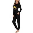 thumbnail image 2 of FKELYI 2-Piece Sunflower Butterfly Women Pj Set Stretchy Long Sleeve Loungewear Casual Vacation Pajamas for Ladies Night Size S, 2 of 4