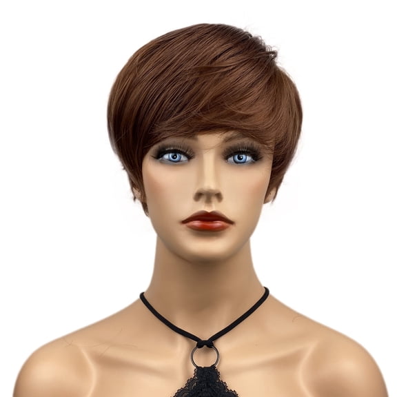 Lydell Short Straight Silver Heat Ok Full Synthetic Wig for Women