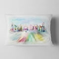thumbnail image 2 of Designart Silhouette of Big City - Cityscape Throw Pillow - 12x20, 2 of 5