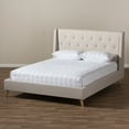 thumbnail image 4 of Baxton Studio Adelaide Retro Modern Light Beige Fabric Upholstered Full Size Platform Bed, 4 of 9