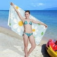 thumbnail image 7 of Daisy Flower on Blue Beach Towel 31" x 71", Quick Dry Bath Towel Super Absorbent Lightweight Travel Towel for Beach Yoga Swim Sport Camping Holiday, 7 of 7