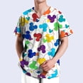 thumbnail image 5 of Camiseta de enfermería con estampado de Minnie y Mickey de Disney para hombre, tops casuales, manga corta, bolsillo con cuello en V, uniforme para mujer neutral, 5 of 5