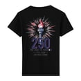 thumbnail image 4 of Short Sleeve T Shirt with Graphic Print and Distressed Denim Shorts Set for Women Casual Crew Neck Top and Shorts Outfit Black L, 4 of 4