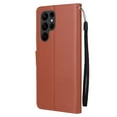 thumbnail image 6 of for Samsung Galaxy S23 Ultra Wallet Case, Magnetic Pure Color Flip Premium PU Leather [Kickstand] [Card Slots] [Wrist Strap] [Magnetic] Phone Cover for Samsung S23 Ultra - 6.8", Brown, 6 of 6