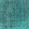 thumbnail image 1 of Ahgly Company Machine Washable Indoor Square Oriental Turquoise Blue Industrial Area Rugs, 5' Square, 1 of 4