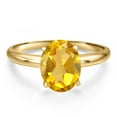 thumbnail image 3 of Gem Stone King 14K Yellow Gold Yellow Citrine Engagement Ring for Women | 3.20 Cttw | Oval 11X9MM | Gemstone November Birthstone | Size 7, 3 of 6