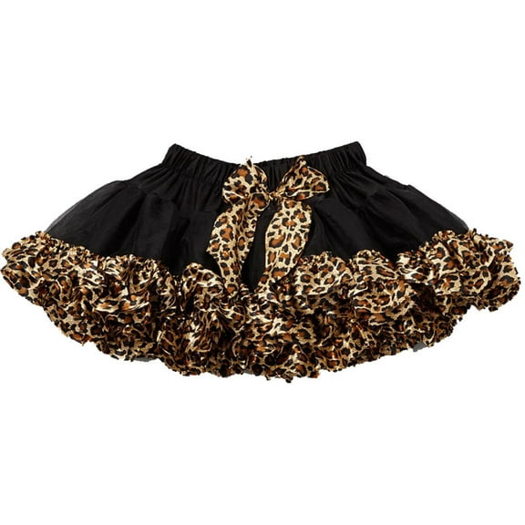 Wenchoice Black Leopard Bow Pettiskirt Girl's S(1T-2T)