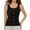 Black, variant on Women's Built-in Bra Cami Sleeveless Tank Top Summer Round Neck Button Detail Nylon Spandex Matte Camisole Undershirt for Women S-XL