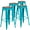 Crystal Teal-Blue, variant on Flash Furniture 4 Pk. 30" High Backless Copper Barstool with Square Wood Seat