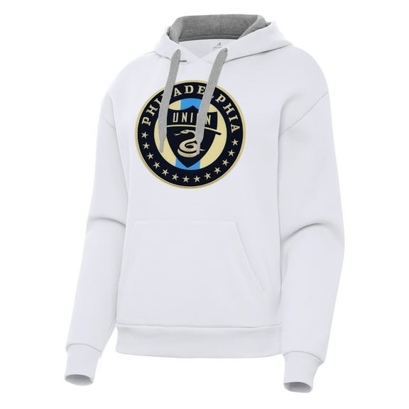Women's Antigua White Philadelphia Union Victory Pullover Hoodie