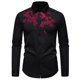 thumbnail image 2 of Blusa y camisa de manga larga con cuello vuelto para hombre, estilo informal, a la moda, con bordado y botones estampados, blusa de manga larga con cuello vuelto, blusa de poliéster para hombre, 2 of 8