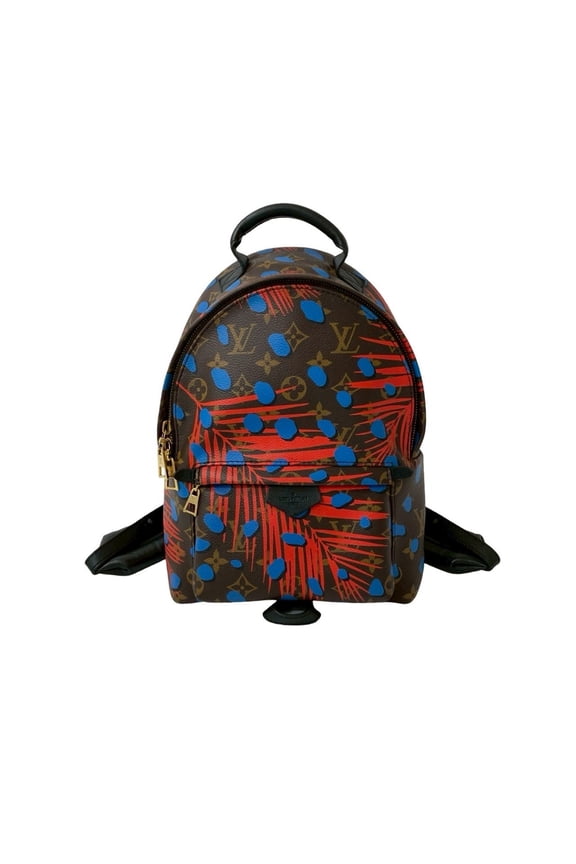 Pre-Owned LOUIS VUITTON Palm Springs Monogram Jungle Dot Leather Backpack/Daypack, Brown, 30011
