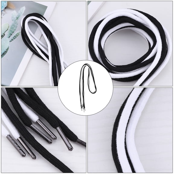 LOLIPPYY 12-Pack Cotton Drawstring Replacement Cords for Sweatpants, Shorts, Hoodies, 135x0.5in with Metal Tips