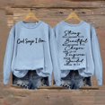 thumbnail image 2 of Clothing 2025 Yajing Oversized Sweatshirt for Women God Says I Am Sweatshirt for Women Winter Sweatshirt Cold Crewneck Sweatshirt Sweatshirt for Women Blue L, 2 of 4