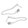 thumbnail image 4 of Minimalist Sterling Silver Bar Chain .925 Sterling Silver Front to Back Hoop Earring, 4 of 5