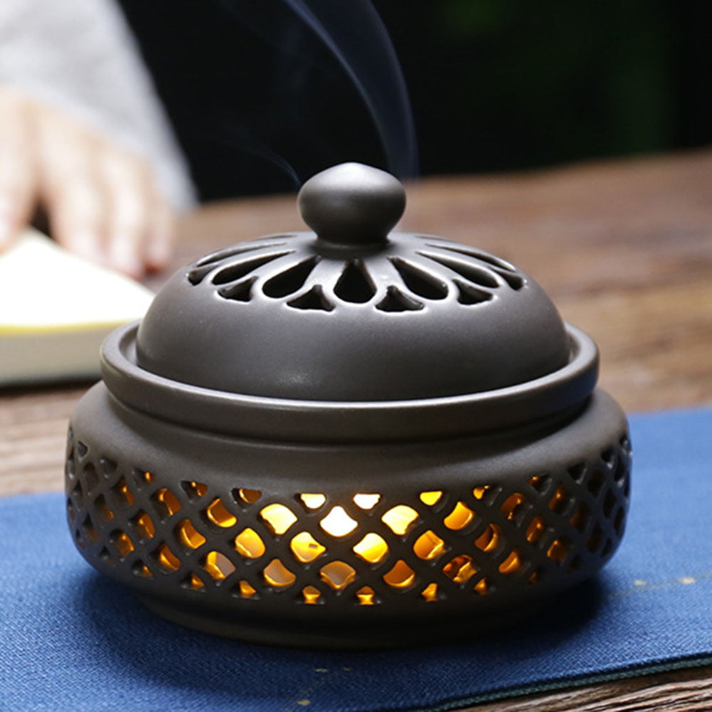 Incense Holder Stick Burner with Incense Censer Tray Bowl for Yoga Bedroom 