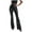 Black, variant on Kureaily Women's High Waist Leather Pants Solid Color PU Shiny Flared Trousers Slim Fit Bottoms Women Casual Pants