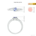 thumbnail image 4 of Angara Natural 0.45 Ct. Tanzanite with Diamond Side Stones Ring in 14K White Gold for Women (Ring Size: 3.5), 4 of 9