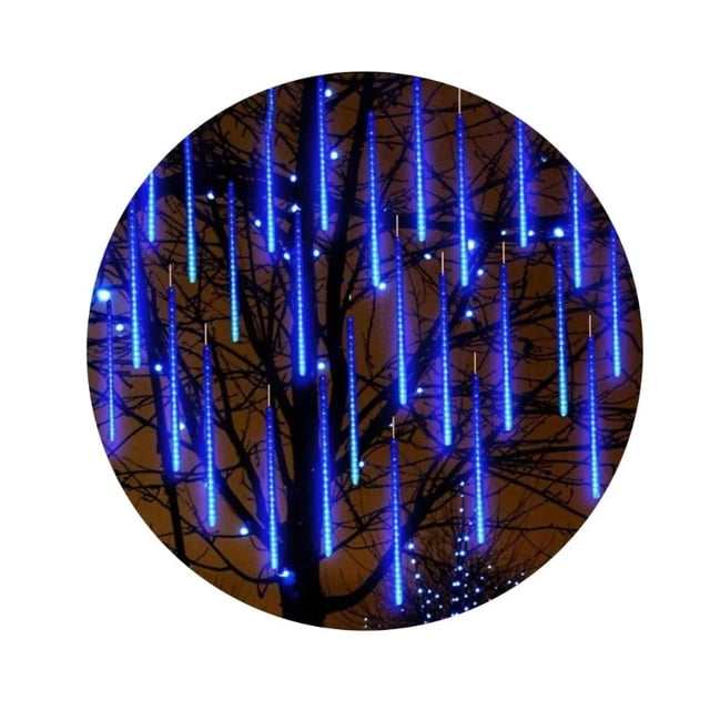 Luces LED: guirnalda, lluvia, meteoro, cascada, Navidad, azul
