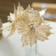 thumbnail image 5 of Decoración De Telas Adorno floral de tela color champán dorado de 20 cm con tallo de 15 cm para arreglos florales de árbol de Navidad y decoración de fiestas navideñas. Pieza única. Rkxzt, 5 of 8