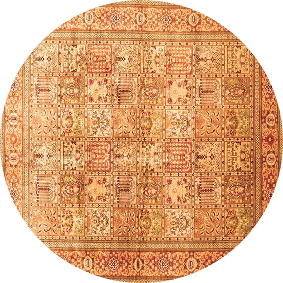 Ahgly Company Indoor Round Persian Orange Traditional Area Rugs, 4' Round