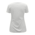 thumbnail image 3 of DuoJiaJ Womens Summer Deep V Neck Tops Sexy Casual Short Sleeve Low Cut Out T Shirts Blouse Women’s Summer Tops White, 3 of 5