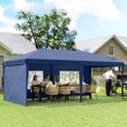 thumbnail image 2 of Outsunny 10' x 20' Outdoor Pop Up Canopy Tent W/ Carrying Bag, Blue, 2 of 10