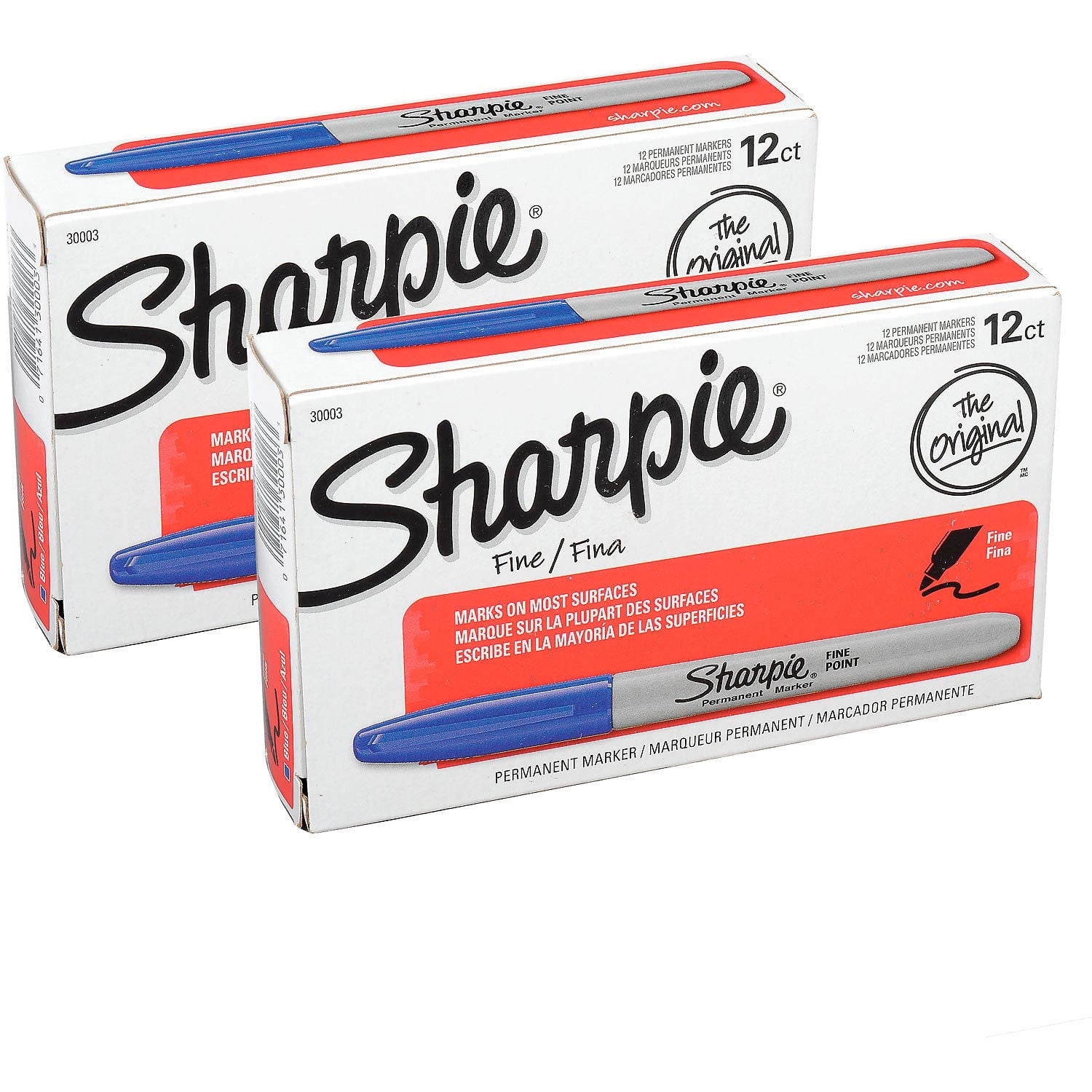 Sharpie® Permanent Fine-Point Markers, Black/Pink Ribbon, Pack Of