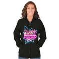 thumbnail image 3 of XOMG POP Band Neon Space Rockstars Zip Hoodie Sweatshirt Women Brisco Brands L, 3 of 5