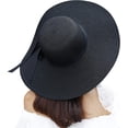 thumbnail image 2 of Sombrero de paja de ala ancha para mujer, plegable, enrollable, con protección solar UPF 50+, para playa y verano, 2 of 2