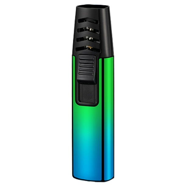 Encendedor para Rellenar ColorTorchBlue 1 Pza Azul/Verde Recargable Metal Gas Butano.